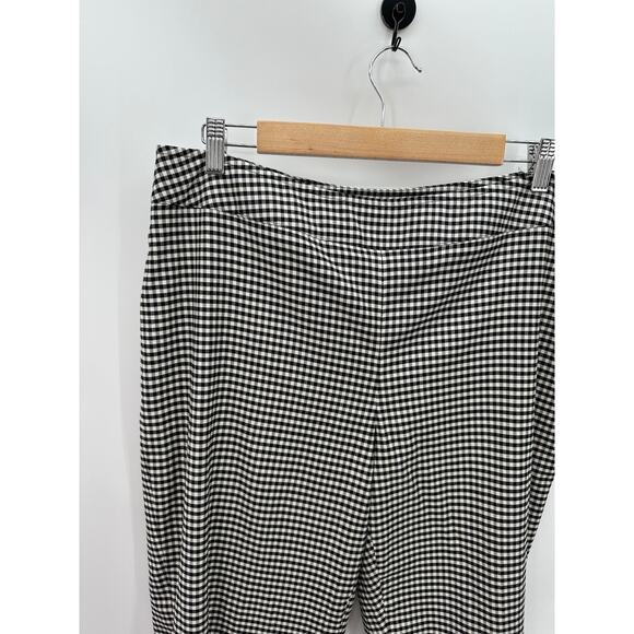 Carlisle Pants Women 14 Black Cream Checkered Wool Blend Hidden Side Zip - Picture 3 of 9